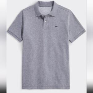 Vineyard Vines Youth XL Gray Pique Cotton Polo